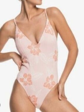 Roxy Sandy Treasure Pink Floral One-Piece Swimsuit